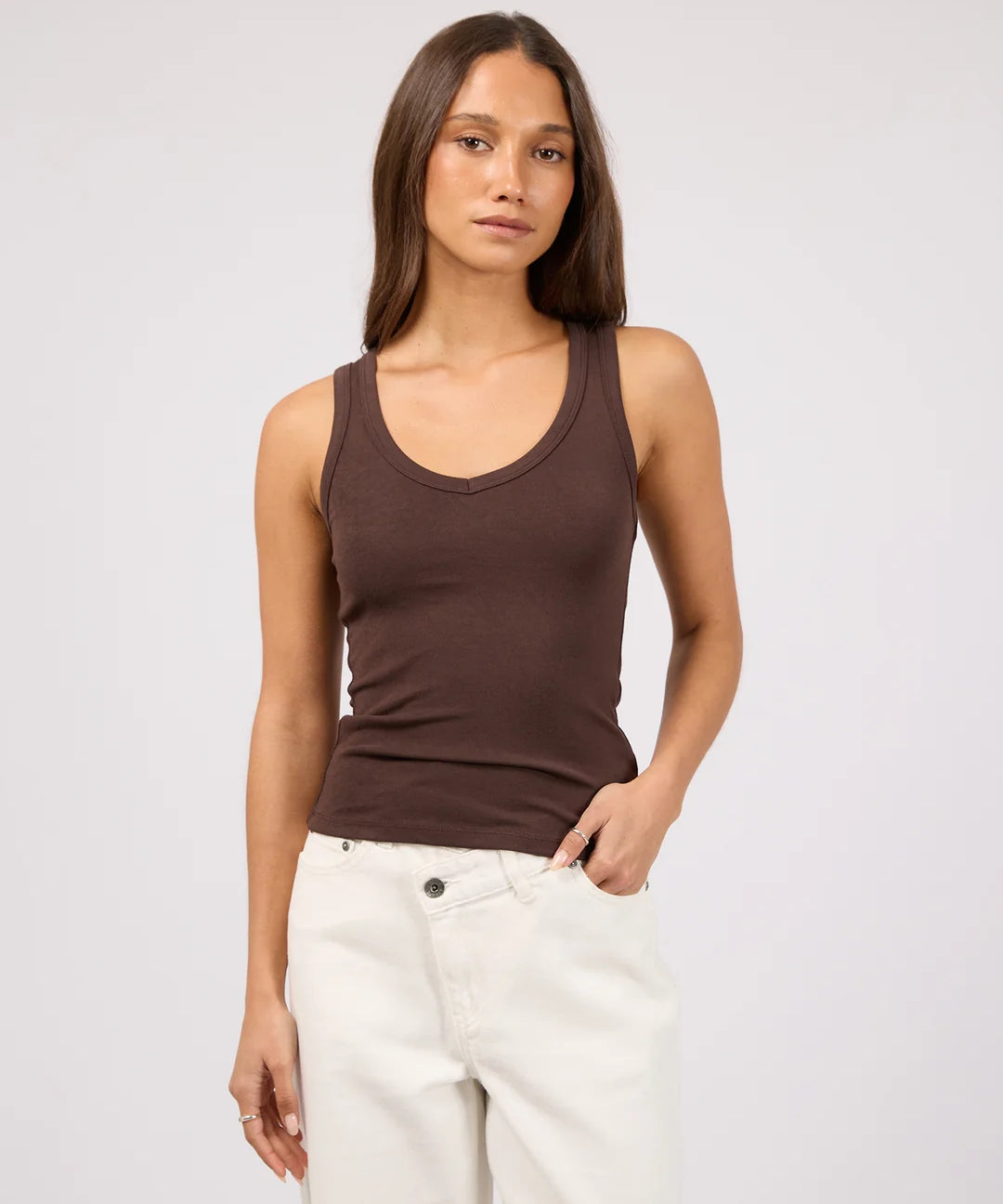 silent-theory-luxe-rib-vee-tank-chocolate.webp