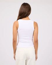 SILENT THEORY LUXE RIB VEE TANK - WHITE