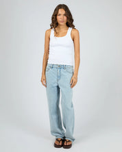SILENT THEORY MIA RIB TANK - WHITE