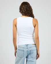 SILENT THEORY MIA RIB TANK - WHITE