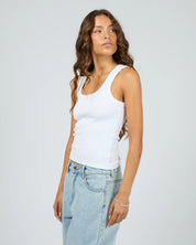 SILENT THEORY MIA RIB TANK - WHITE