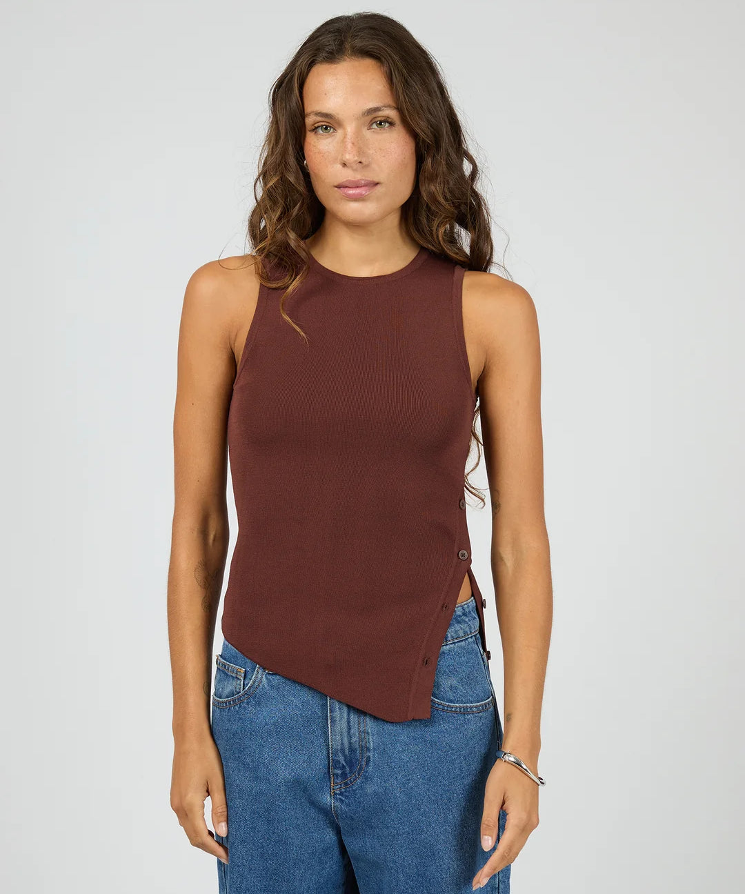 silent-theory-ollie-button-down-knit-tank-cherry1.webp