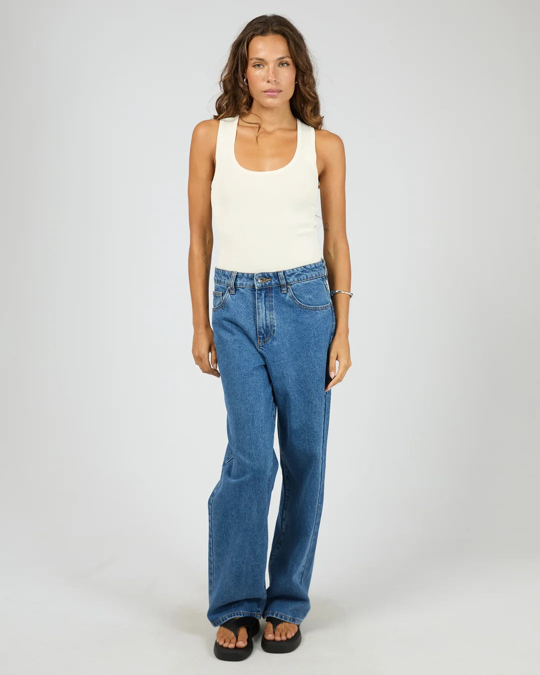 SILENT THEORY OLLIE SCOOP KNIT TANK - WHITE