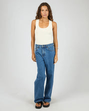 SILENT THEORY OLLIE SCOOP KNIT TANK - WHITE