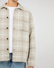 SILENT THEORY STATURE OVERSHIRT MENS CHECK SHIRT JACKET GREY