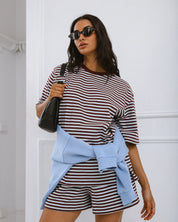 SILENT THEORY STRIPE SHORT SLEEVE TEE - LIGHT BLUE