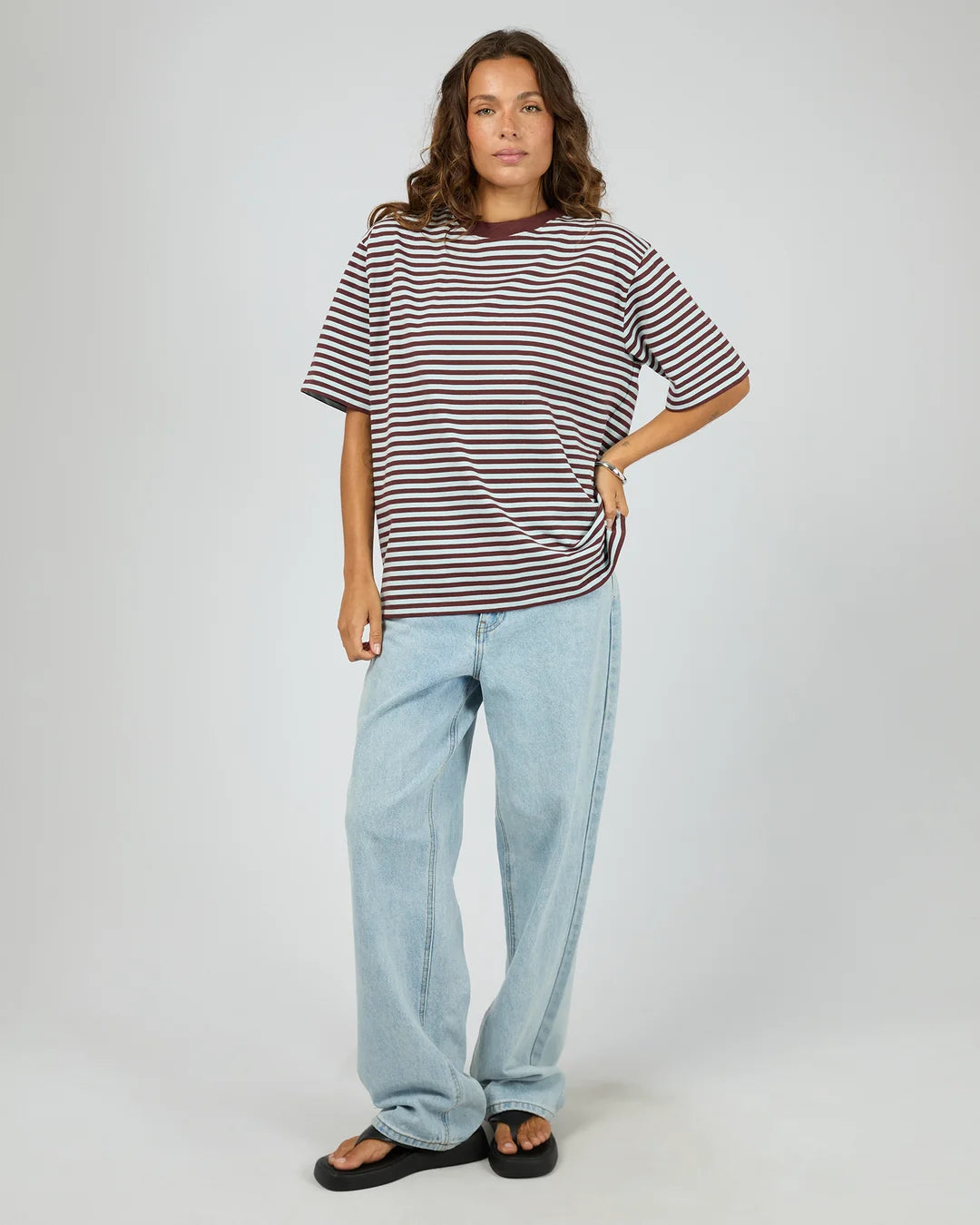 SILENT THEORY STRIPE SHORT SLEEVE TEE - LIGHT BLUE