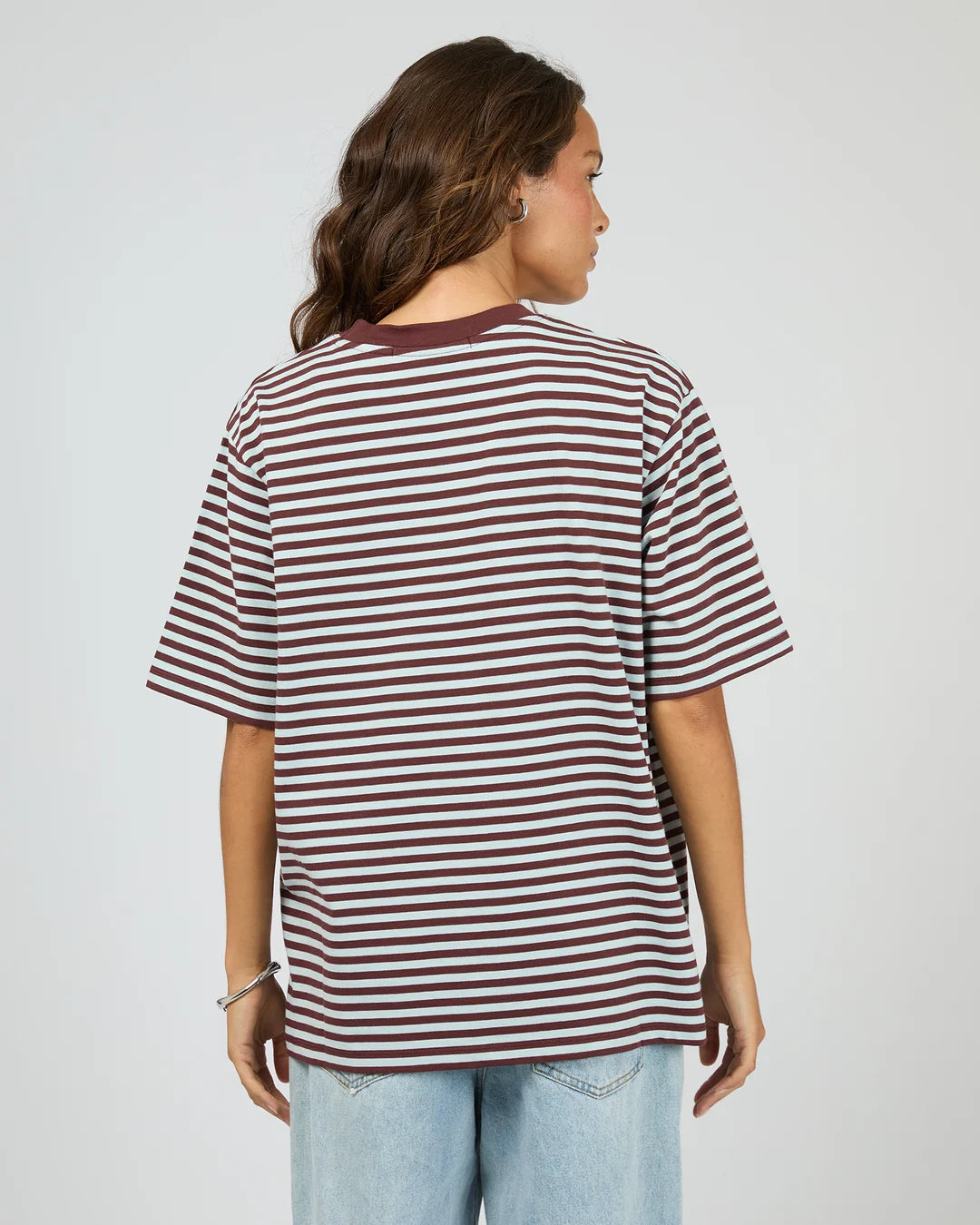 SILENT THEORY STRIPE SHORT SLEEVE TEE - LIGHT BLUE