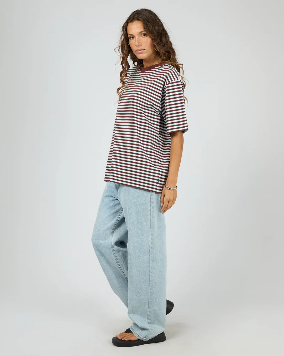 SILENT THEORY STRIPE SHORT SLEEVE TEE - LIGHT BLUE