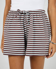 SILENT THEORY STRIPE TIE WAIST SHORTS - LIGHT BLUE