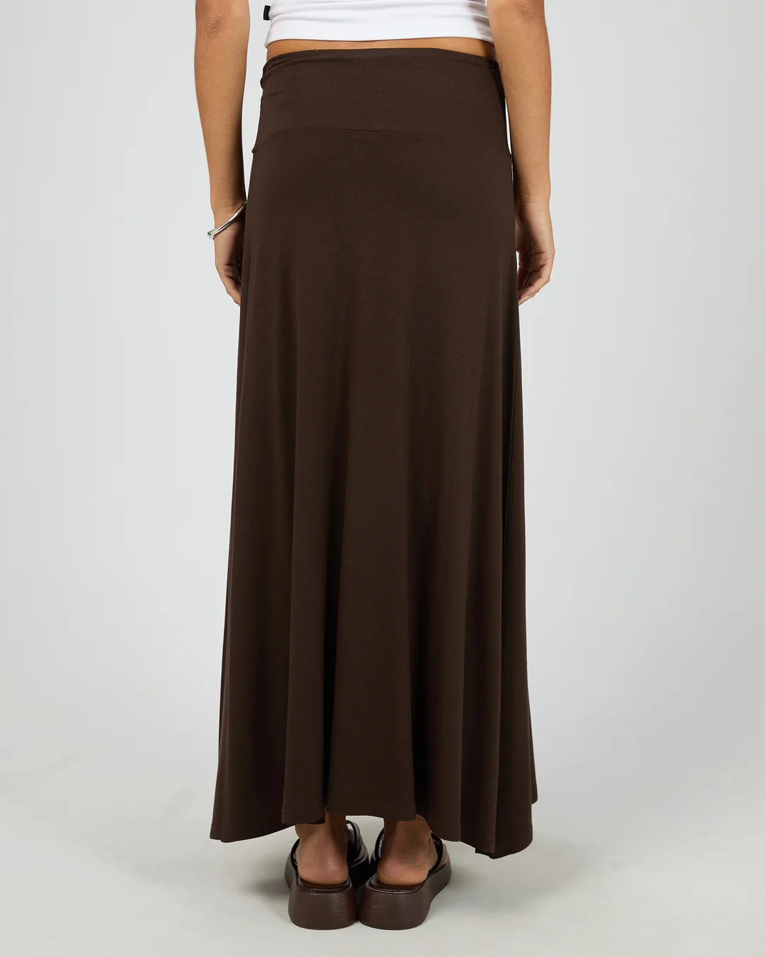 SILENT THEORY TWIST DETAIL MAXI SKIRT - CHOCOLATE