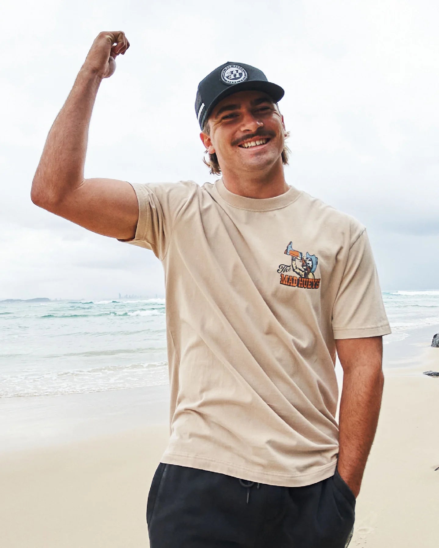 THE MAD HUEYS SIPPY KIYAY SS TEE – WASHED LATTE