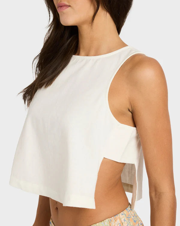BILLABONG SO BREEZY WOMENS TANK TOP SALT CRYSTAL SURF SUMMER SINGLET