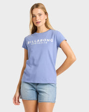 BILLABONG SOCIETY WOMENS GRAPHIC T SHIRT WASHED BLUE SURF TEE