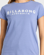 BILLABONG SOCIETY WOMENS GRAPHIC T SHIRT WASHED BLUE SURF TEE