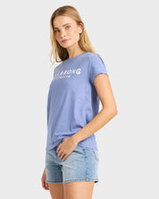 BILLABONG SOCIETY WOMENS GRAPHIC T SHIRT WASHED BLUE SURF TEE