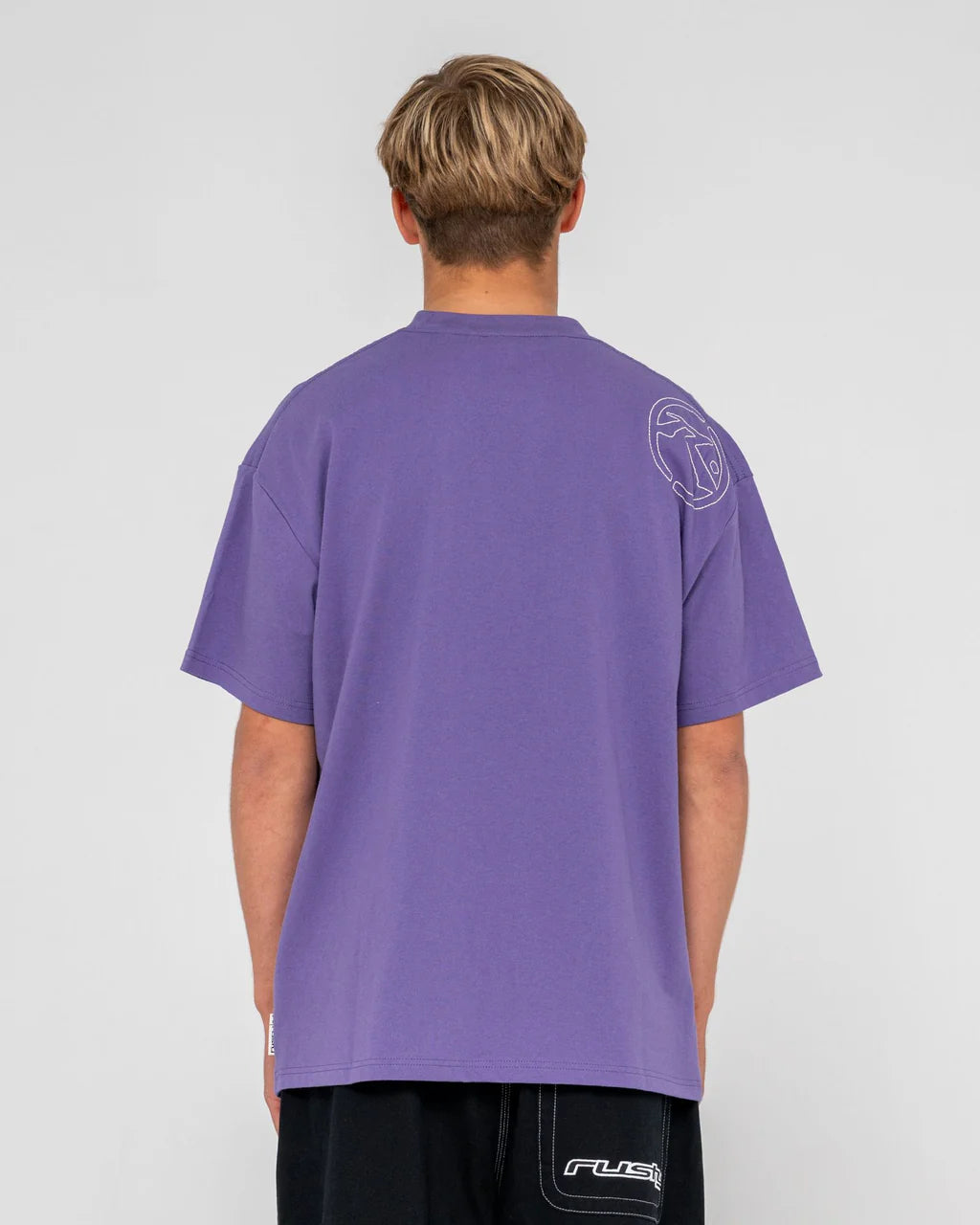 RUSTY SPRAYA GRAPHIC TEE MENS SURF STREET T-SHIRT PURPLE ASH