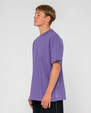 RUSTY SPRAYA GRAPHIC TEE MENS SURF STREET T-SHIRT PURPLE ASH