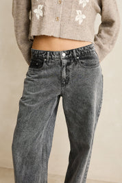 RHYTHM STORM MID RISE JEAN BLACK WASH