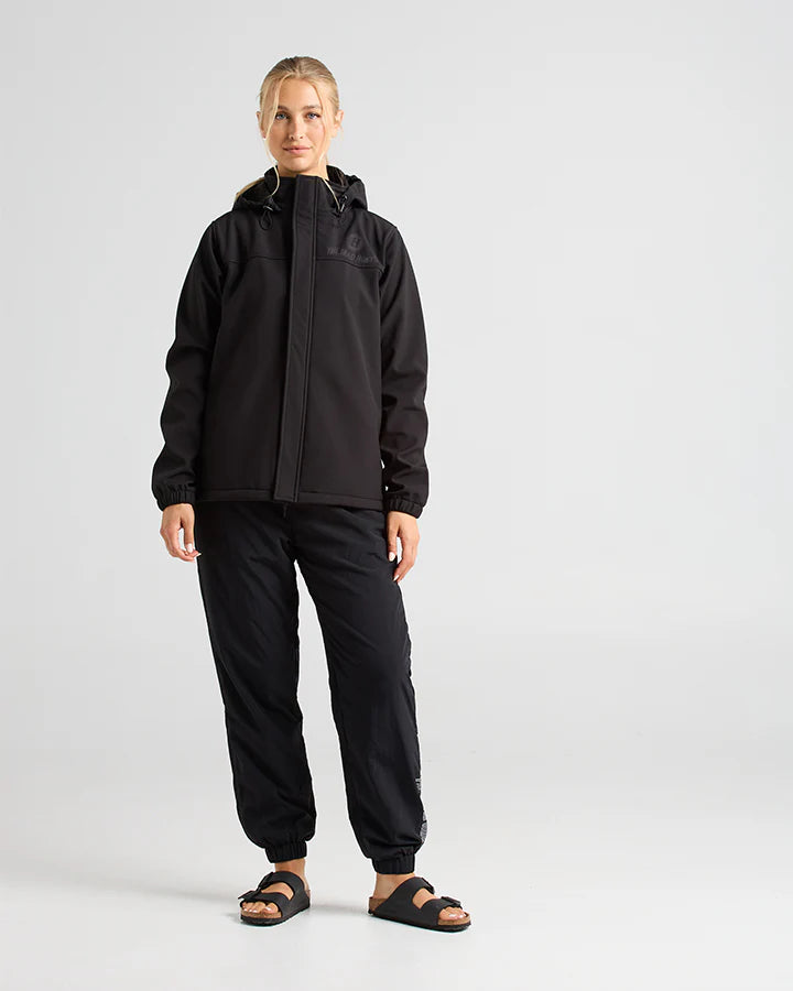 THE MAD HUEYS STORM WOMENS SPRAY JACKET WATER RESISTANT FLEECE LINED BLACK