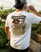 THE MAD HUEYS STUMBLING CAPTAIN COOKED SS TEE MEN’S GRAPHIC T SHIRT WHITE
