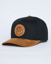 THE MAD HUEYS SUEDE HUEYS TWILL SNAPBACK MEN’S CAP BLACK SUEDE PEAK