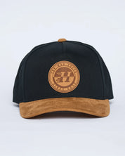THE MAD HUEYS SUEDE HUEYS TWILL SNAPBACK MEN’S CAP BLACK SUEDE PEAK