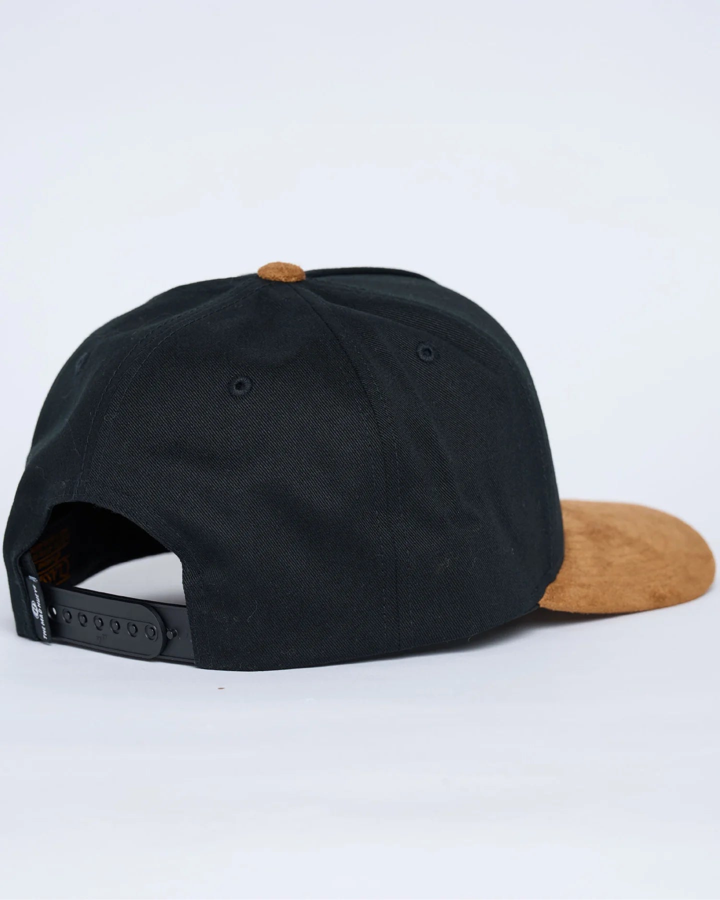 THE MAD HUEYS SUEDE HUEYS TWILL SNAPBACK MEN’S CAP BLACK SUEDE PEAK