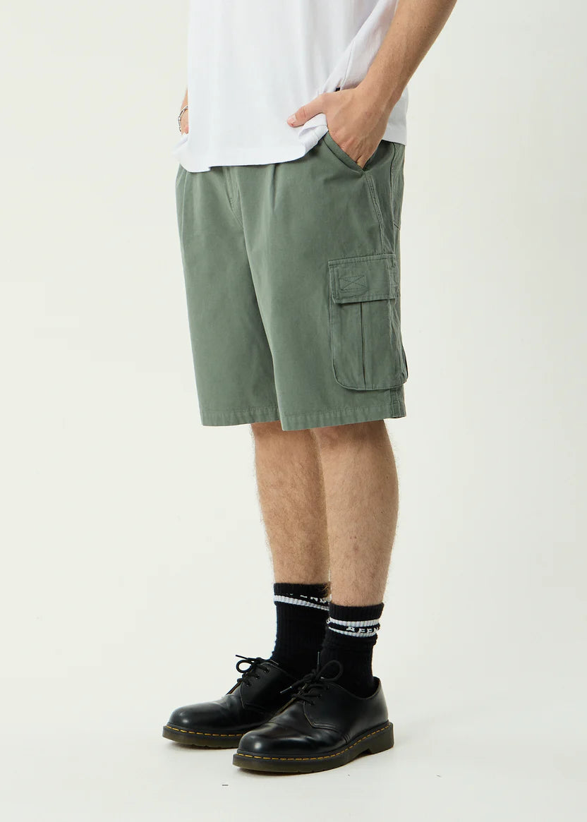 AFENDS SUMMIT PLEATED CARGO SHORT 22" BAGGY STREET FIT SYCAMORE