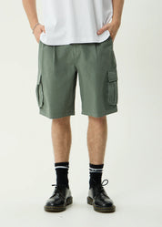 AFENDS SUMMIT PLEATED CARGO SHORT 22" BAGGY STREET FIT SYCAMORE