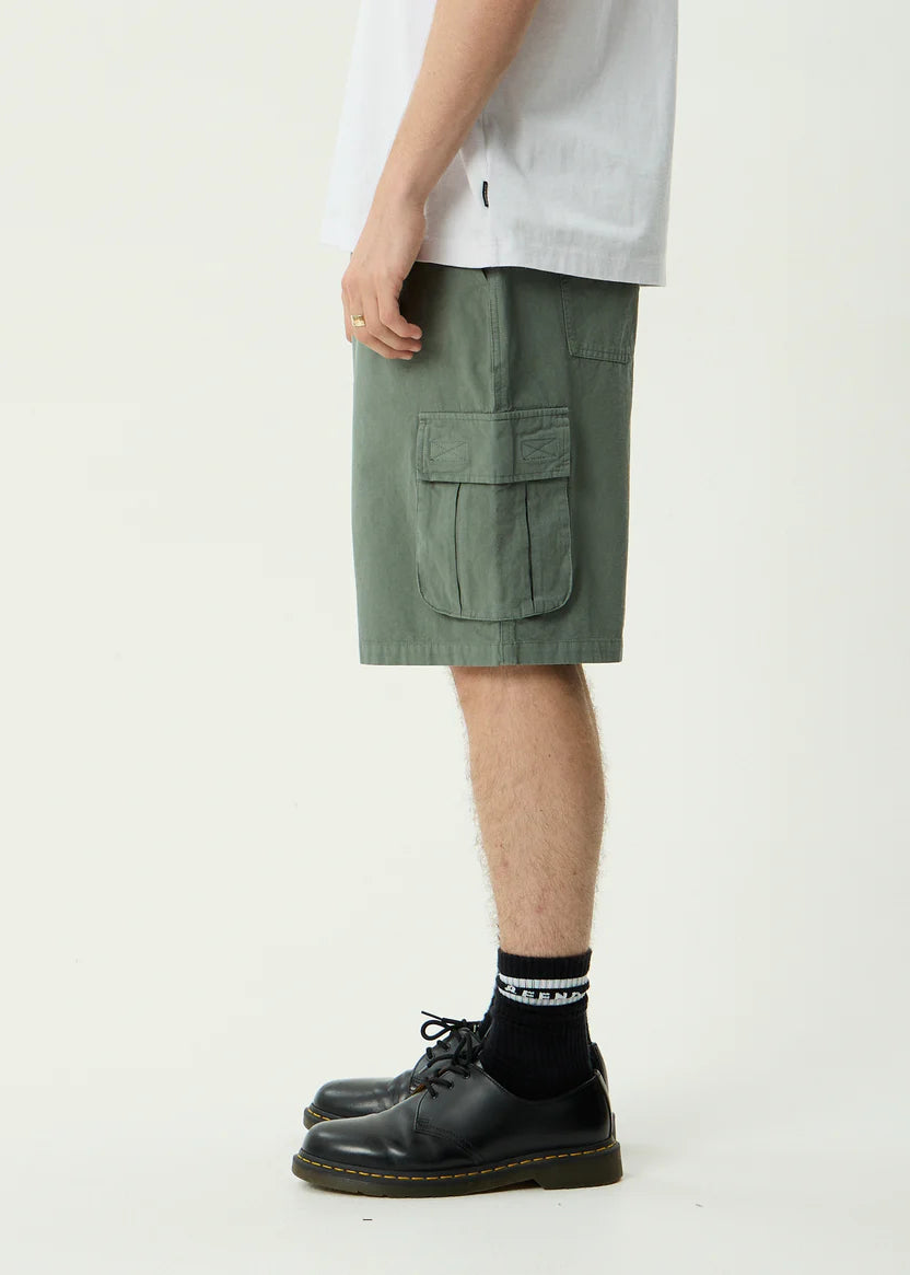 AFENDS SUMMIT PLEATED CARGO SHORT 22" BAGGY STREET FIT SYCAMORE