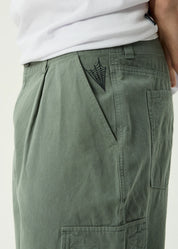 AFENDS SUMMIT PLEATED CARGO SHORT 22" BAGGY STREET FIT SYCAMORE