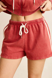 RHYTHM SUN WASH TERRY SHORT WOMENS HIGH RISE WASHED RED