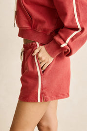 RHYTHM SUN WASH TERRY SHORT WOMENS HIGH RISE WASHED RED