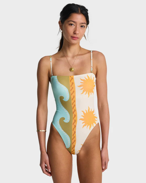 BILLABONG SUNBLIND TULLY ONE PIECE SWIMSUIT SALT CRYSTAL SURF SWIMWEAR