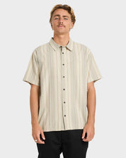 BILLABONG SUNDAYS JACQUARD MENS SHORT SLEEVE SHIRT OATMEAL SURF BEACH SHIRT
