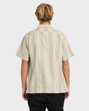 BILLABONG SUNDAYS JACQUARD MENS SHORT SLEEVE SHIRT OATMEAL SURF BEACH SHIRT