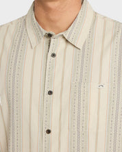 BILLABONG SUNDAYS JACQUARD MENS SHORT SLEEVE SHIRT OATMEAL SURF BEACH SHIRT
