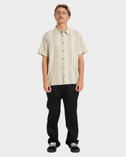 BILLABONG SUNDAYS JACQUARD MENS SHORT SLEEVE SHIRT OATMEAL SURF BEACH SHIRT