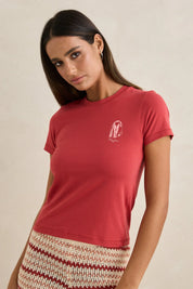 RHYTHM SUNNY EVERYDAY T SHIRT WOMENS BABY TEE RED