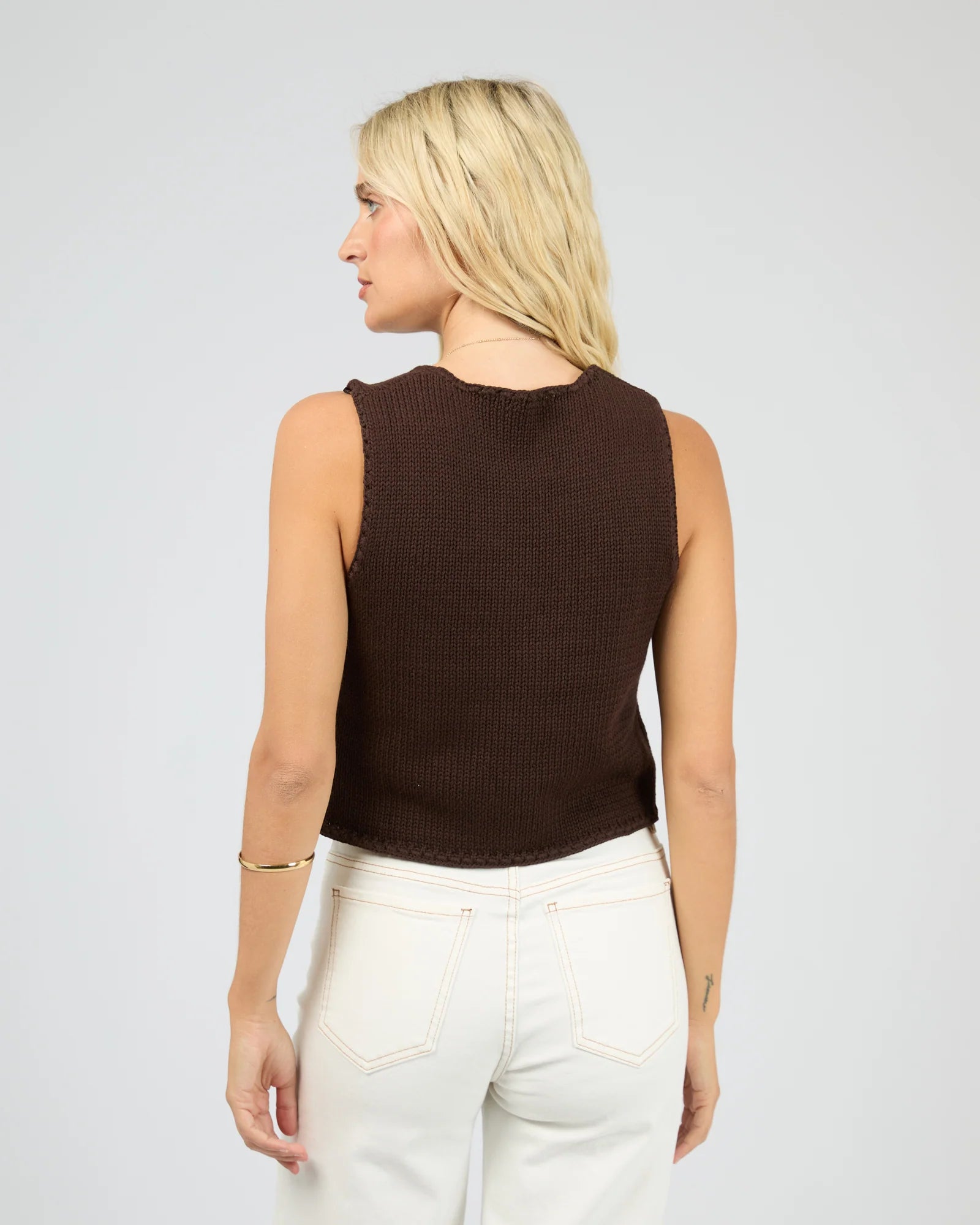 ALL ABOUT EVE SUNSET KNIT TOP BROWN WOMENS KNIT LONG SLEEVE TOP