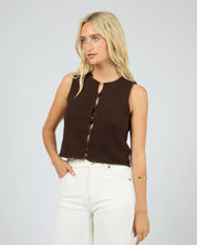 ALL ABOUT EVE SUNSET KNIT TOP BROWN WOMENS KNIT LONG SLEEVE TOP