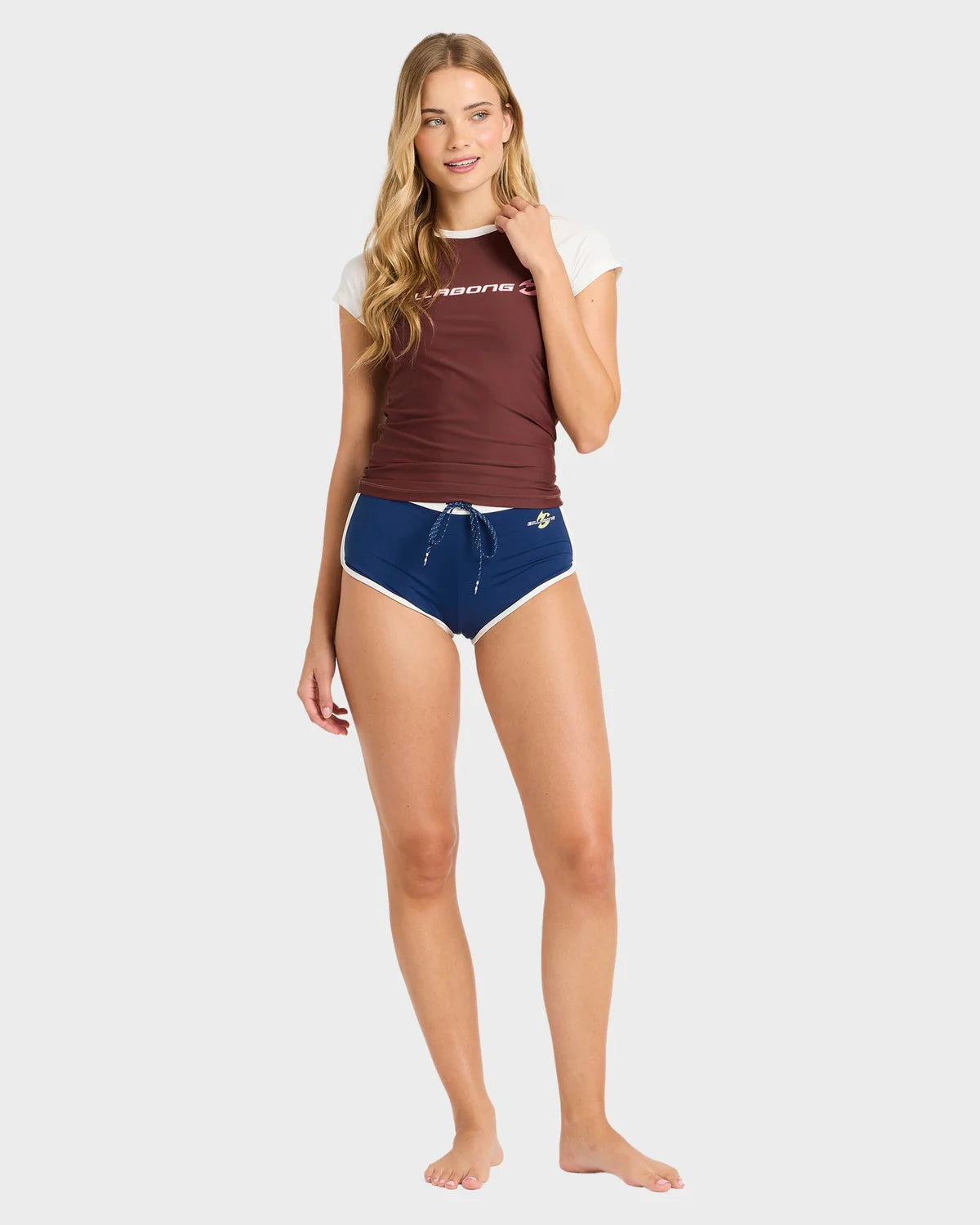 BILLABONG SUPALOVE WAHINE WOMENS SURF RASH VEST CHOC CHIP