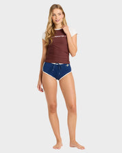 BILLABONG SUPALOVE WAHINE WOMENS SURF RASH VEST CHOC CHIP