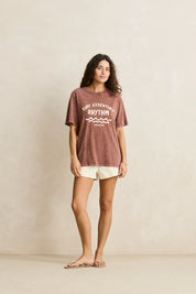 RHYTHM SURF ESSENTIALS OVERSIZED TEE CHOCOLATE