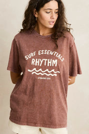 RHYTHM SURF ESSENTIALS OVERSIZED TEE CHOCOLATE