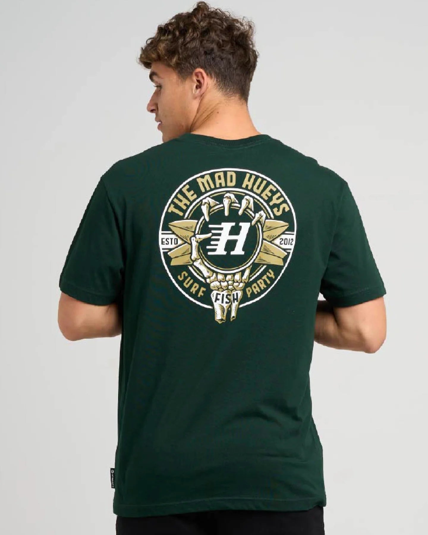 THE MAD HUEYS SURF HUEYS SS TEE – PINE GREEN