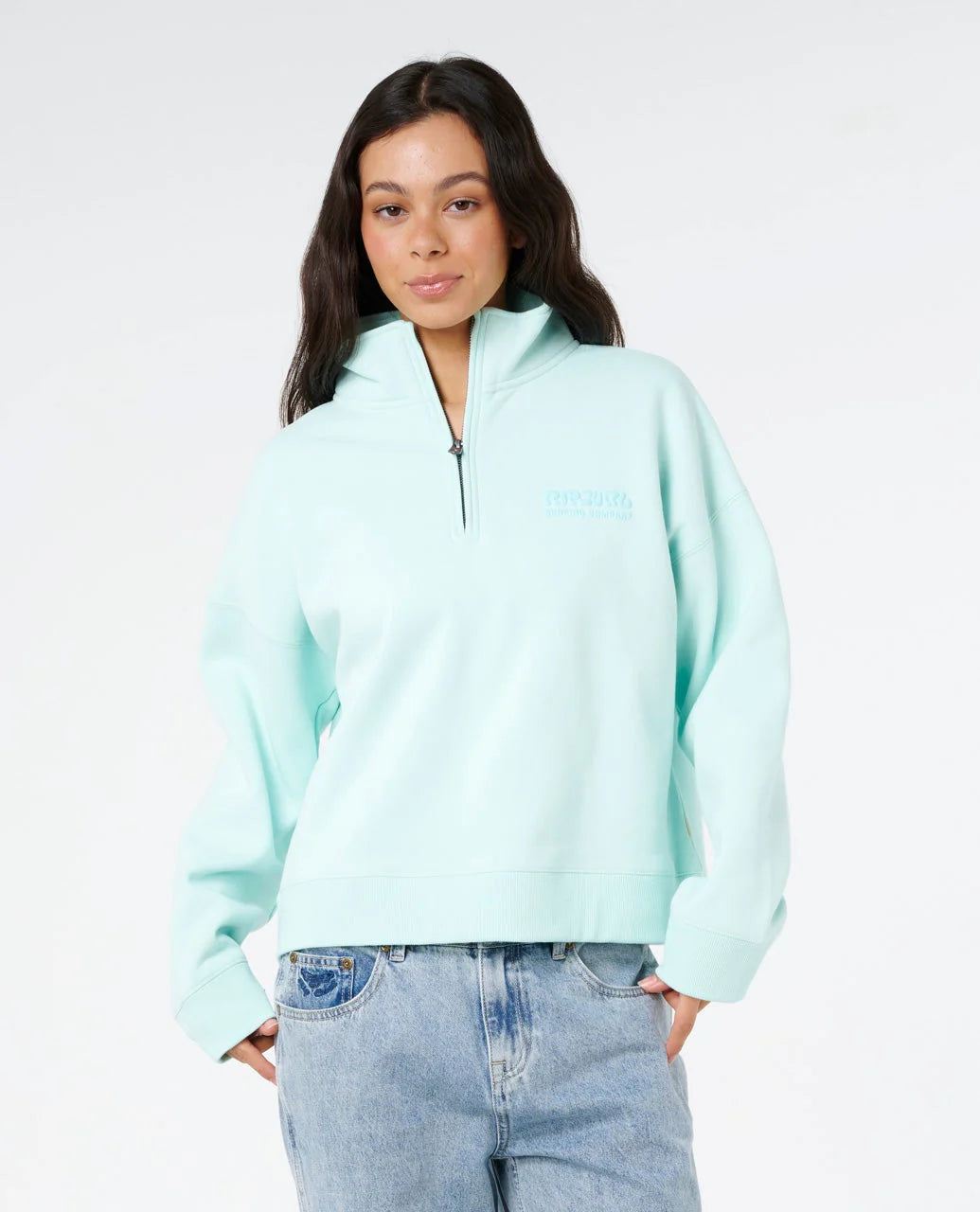 RIP CURL SURF PUFF 1/4 ZIP – LIGHT BLUE
