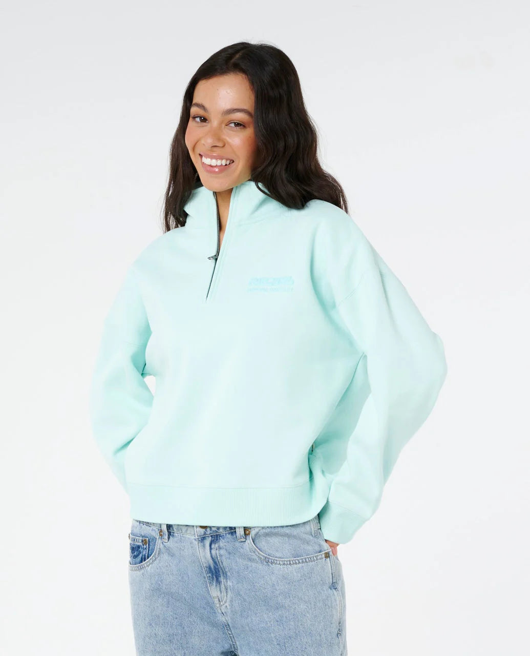 RIP CURL SURF PUFF 1/4 ZIP – LIGHT BLUE