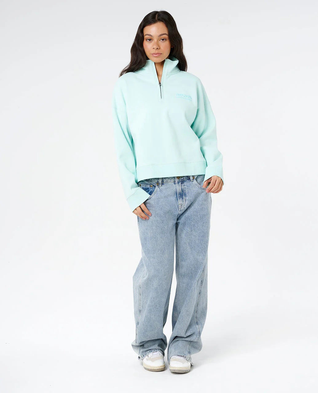 RIP CURL SURF PUFF 1/4 ZIP – LIGHT BLUE